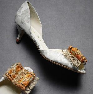 Bettye Muller Brocade Kitten Heels